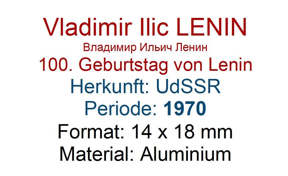 Placchette & Badge: Vladimir Ilic  Lenin – Usato da Flamatt venduto da samowarow 1