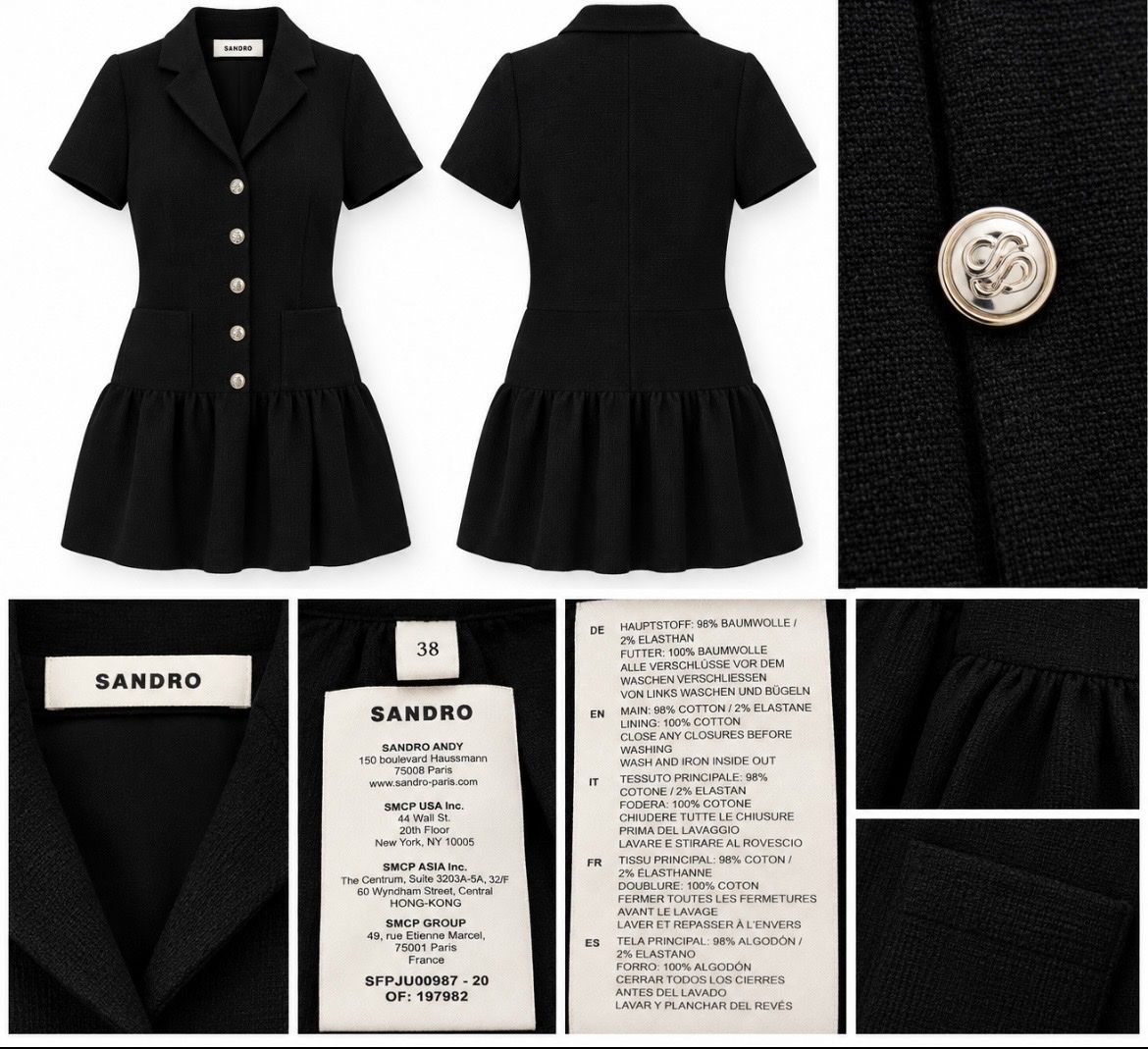 Sandro Vestiti: Sandro Kleid schwarz Grösse 38 neu – Nuovo (secondo la descrizione) da Thun venduto da diSchatz