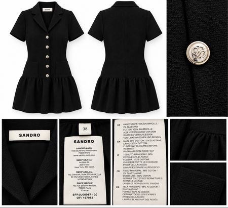 Sandro Kleid schwarz Grösse 38 neu
