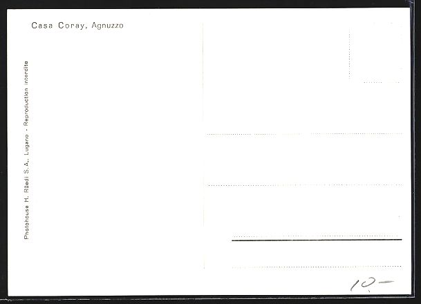 Cartes postales: AK Agnuzzo, Casa Coray – D'occasion à Berlin par bartko-reher 1