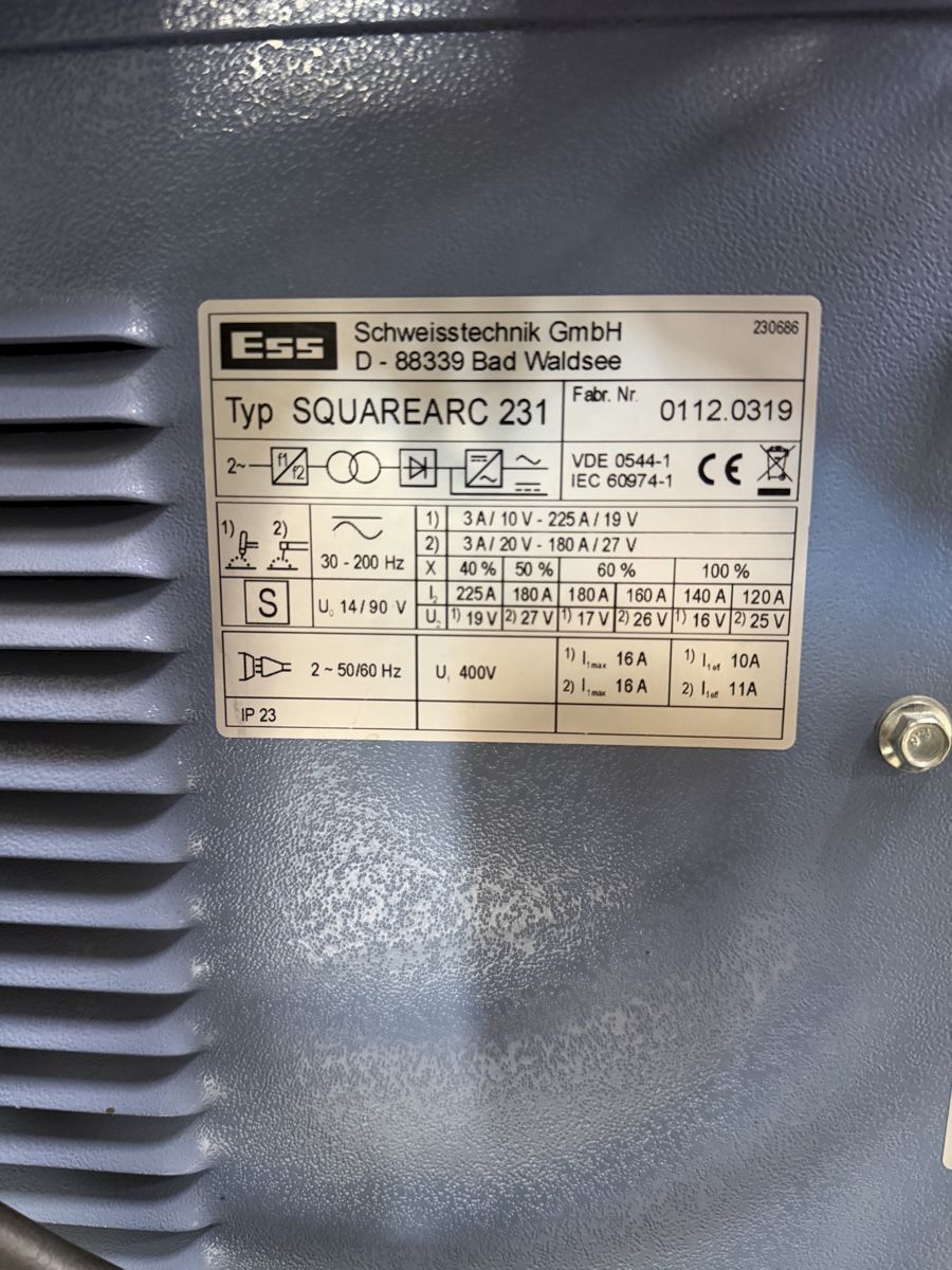 Saldatori: ESS SQUAREARC 231 Schweissgerät - WIG/TIG - 400V – Usato da Schattdorf venduto da dej_262q 4