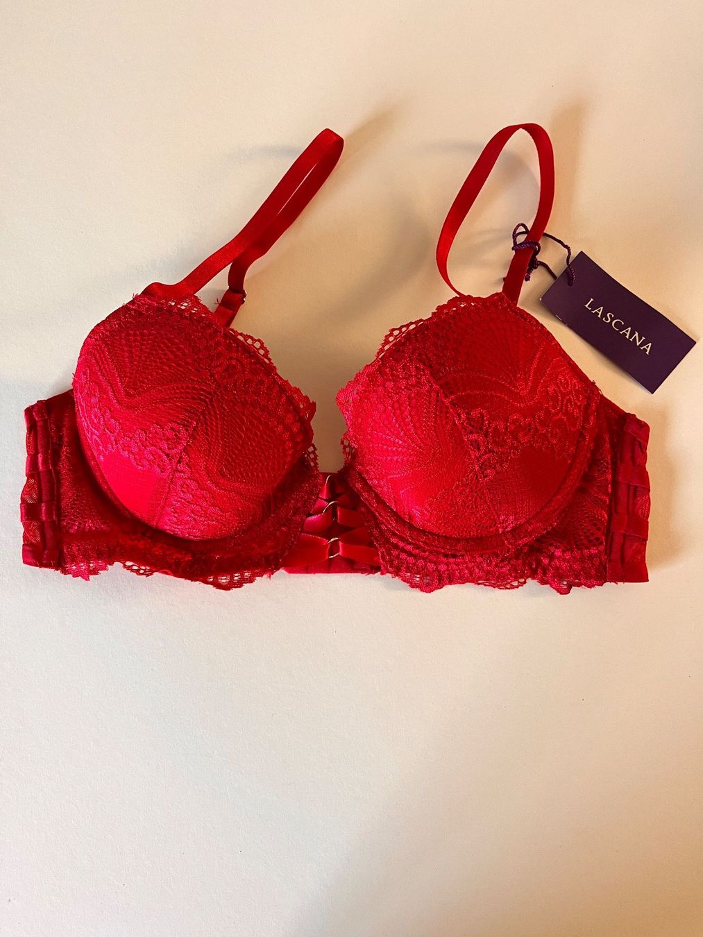 Lascana Altra biancheria intima: LASCANA, Push-Up-BH, Grösse 80A, Farbe Rot – Nuovo e nell'imballaggio originale da Rudolfstetten venduto da gst_g7xl 5