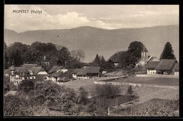 Montet /Vully, Vue du village avec égli