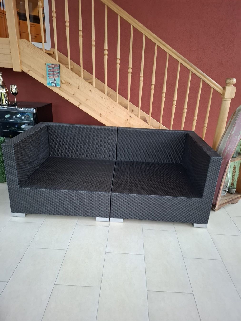 Divani: MBM "Bellini Mocca" Rattan Lounge inklusive Tischchen – Usato da Niederbipp venduto da Wcobra 1