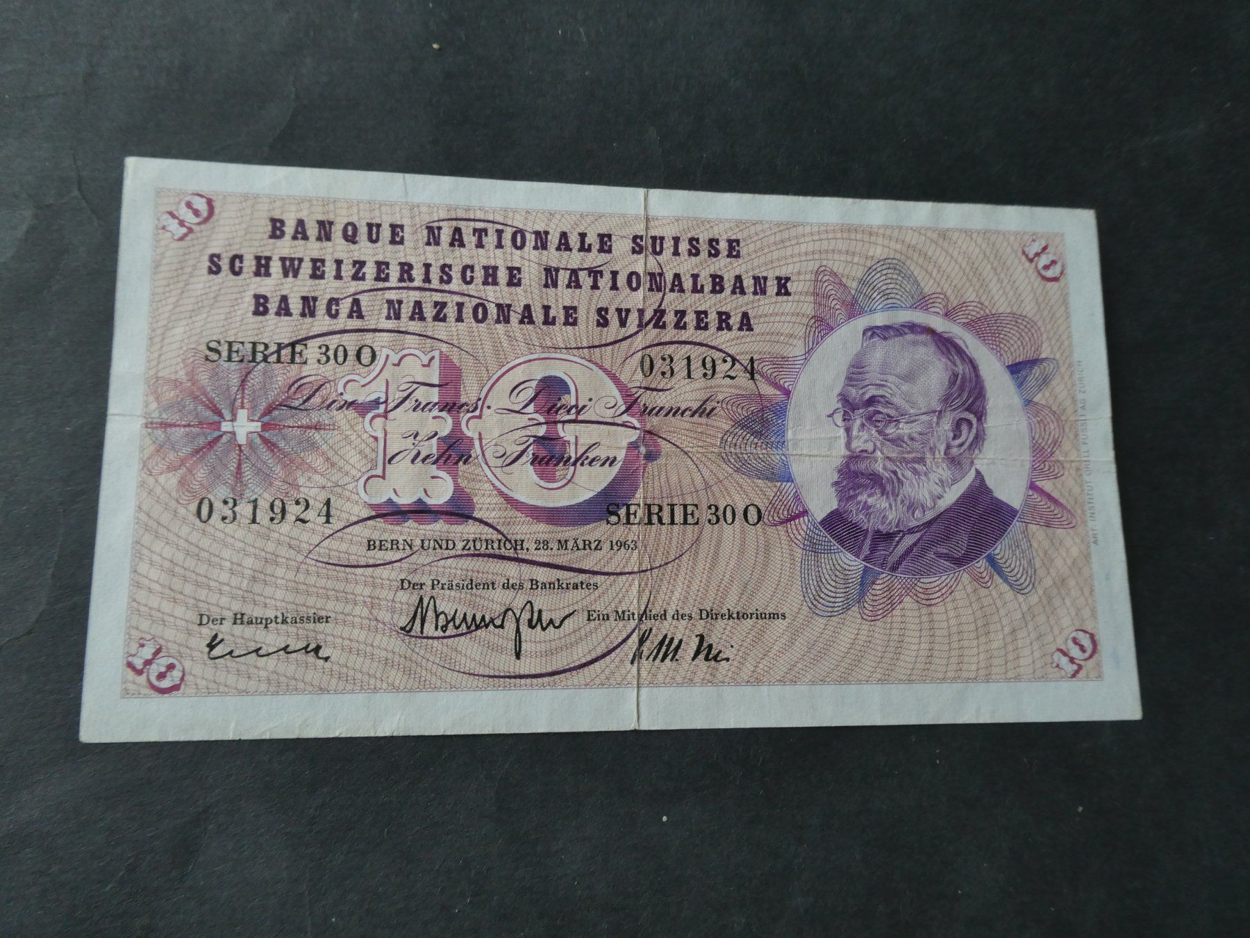 Banconote: Schweiz 1963, 10 Franken – Usato da Hinterforst venduto da rohusri