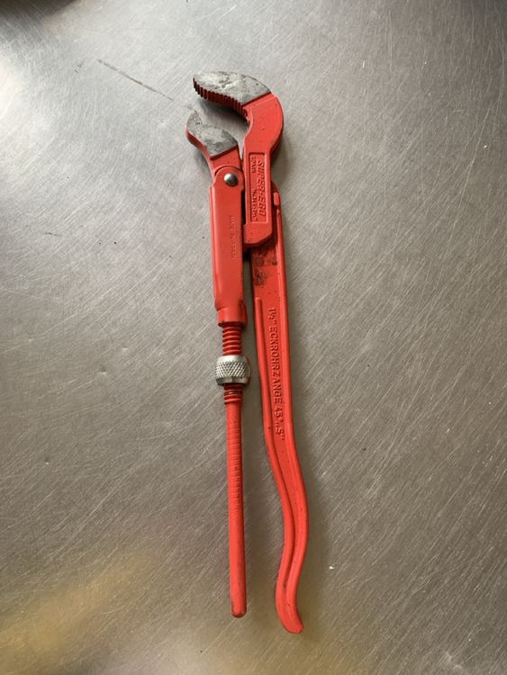 Pince à Tuyau Angulaire Rothenberger 45° Super S - Chromé-Vanadium, Longueur 425 Mm - Pour Tubes 1 1/2", 48 Mm