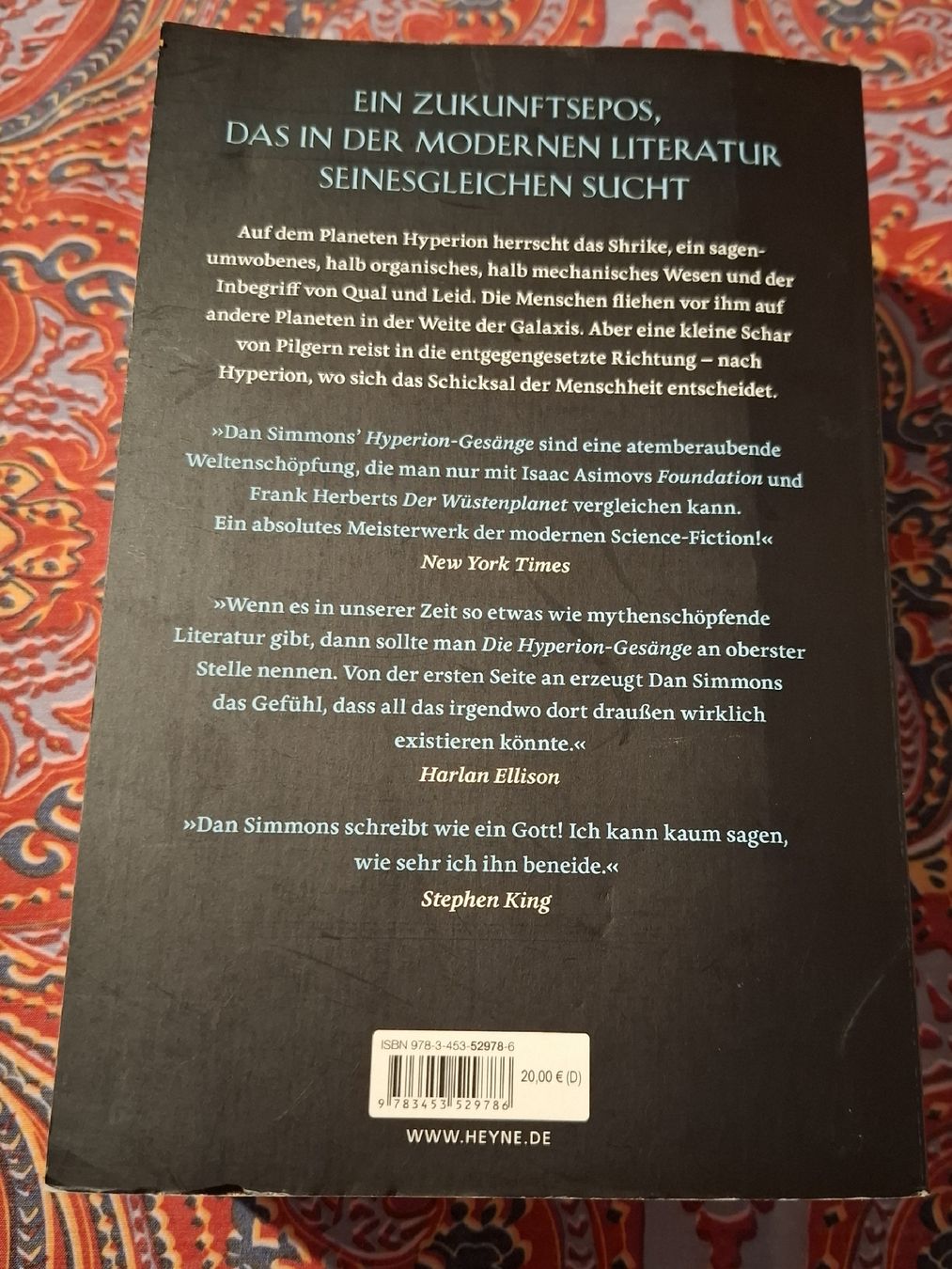Libri: Dan Simmons: Die Hyperion-Gesänge (kompl. Saga) – Usato da Zürich venduto da apf_b8zl 1