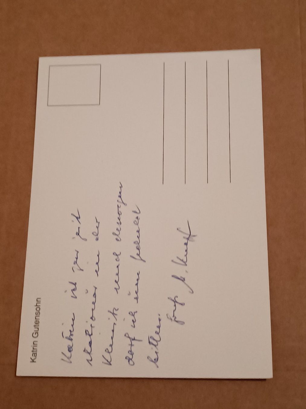 Autogramme: Katharina Gutensohn - handsigniert – Gebraucht aus Menziken von Autogramme 1