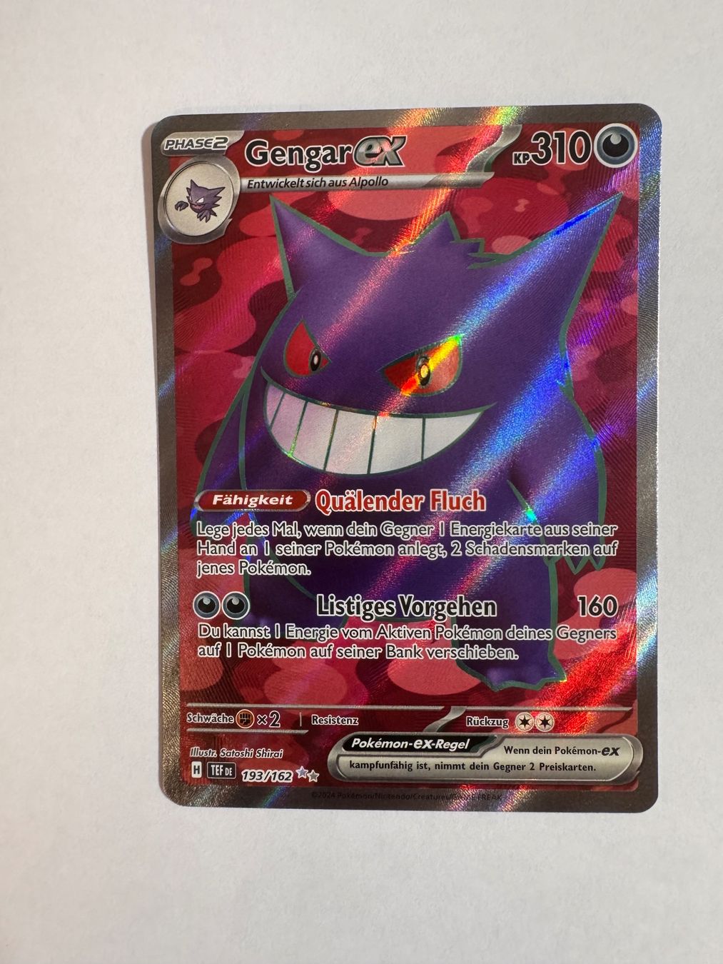 Pokémon Carte collezionabili: Pokémon Karte - Gengar ex - TEF - 193 - DE – Nuovo (secondo la descrizione) da Staad SG venduto da miaCards