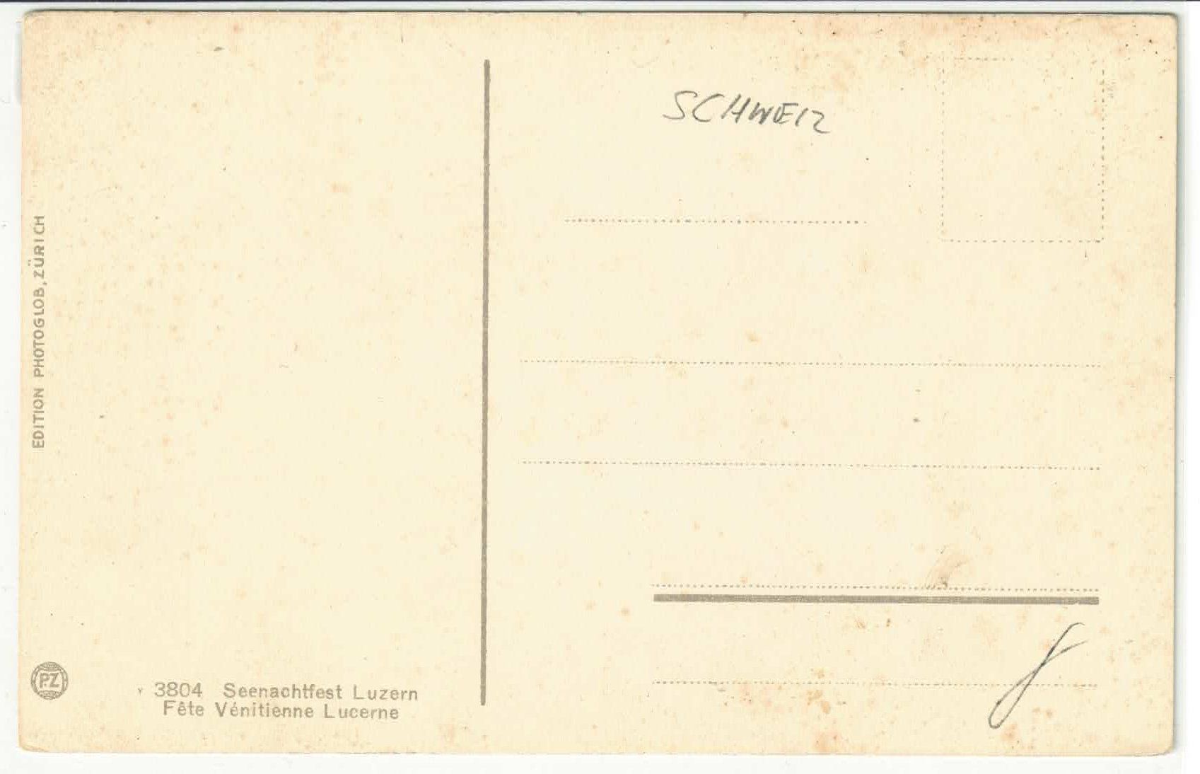 Ansichtskarten: Luzern - Seenachtfest - Litho – Gebraucht aus Ettingen von Kartenplanet 1