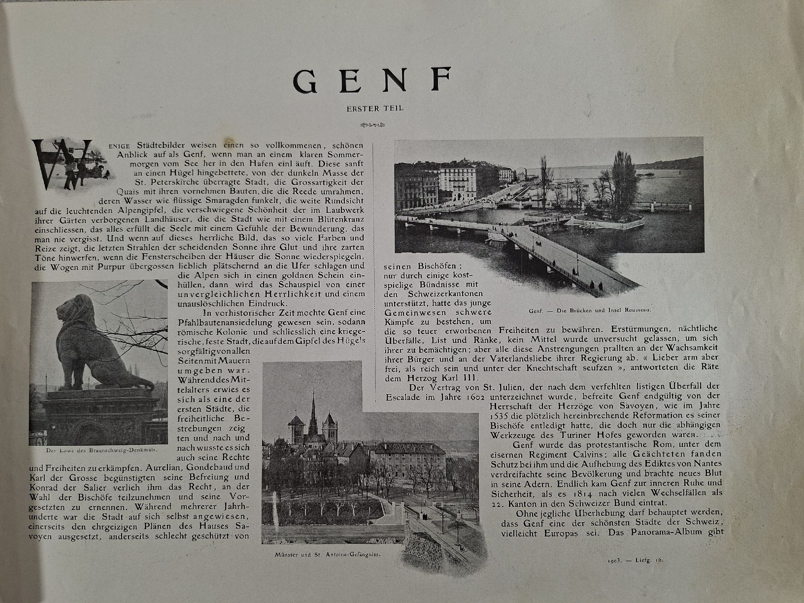 Bücher: Heft  Schweizer Panorama Album, Genf, 1903 – Gebraucht aus Grindelwald von carro5 1