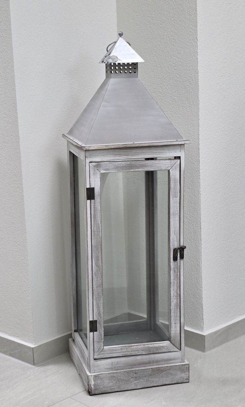 Lanterne: Grosser Laternen-Kerzenständer shabby chic – Usato da Rheinsulz venduto da Gilea 1