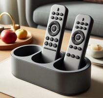 Porta telecomandi nero, 3 scomparti