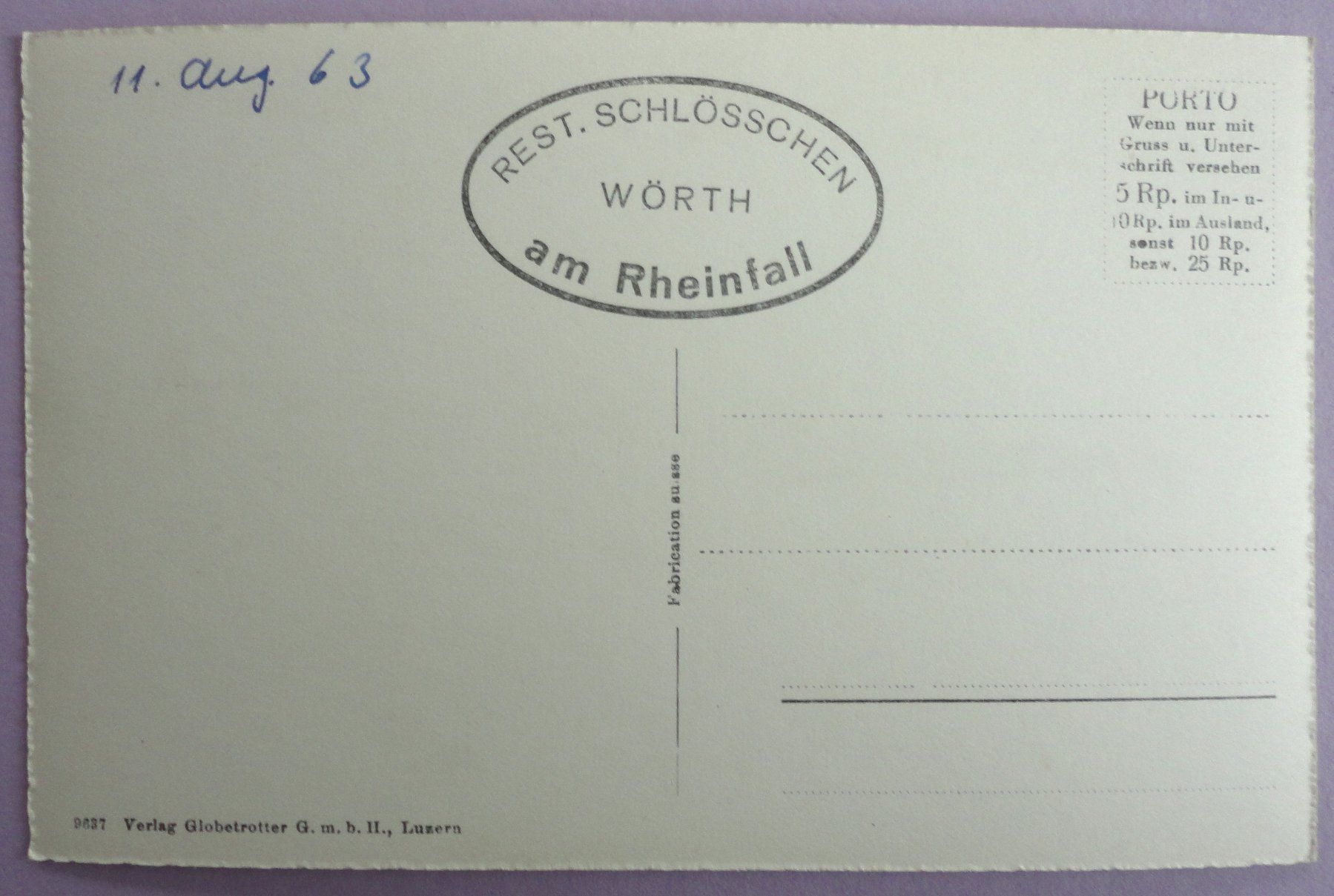 Cartoline postali: Rheinfall bei Neuhausen – Usato da Fétigny venduto da Billy2miny 1