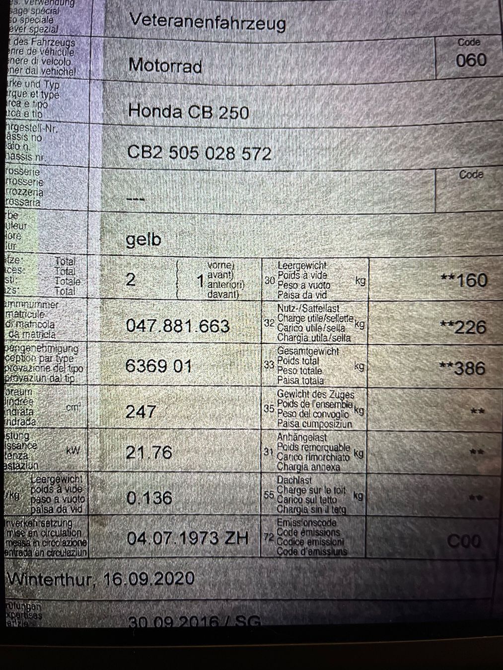Honda Strada: Honda CB 250 1973 – Usato da Zürich venduto da lau_t7r7 3
