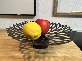 Coupe à fruits métal noir diamètre 30 cm bon état