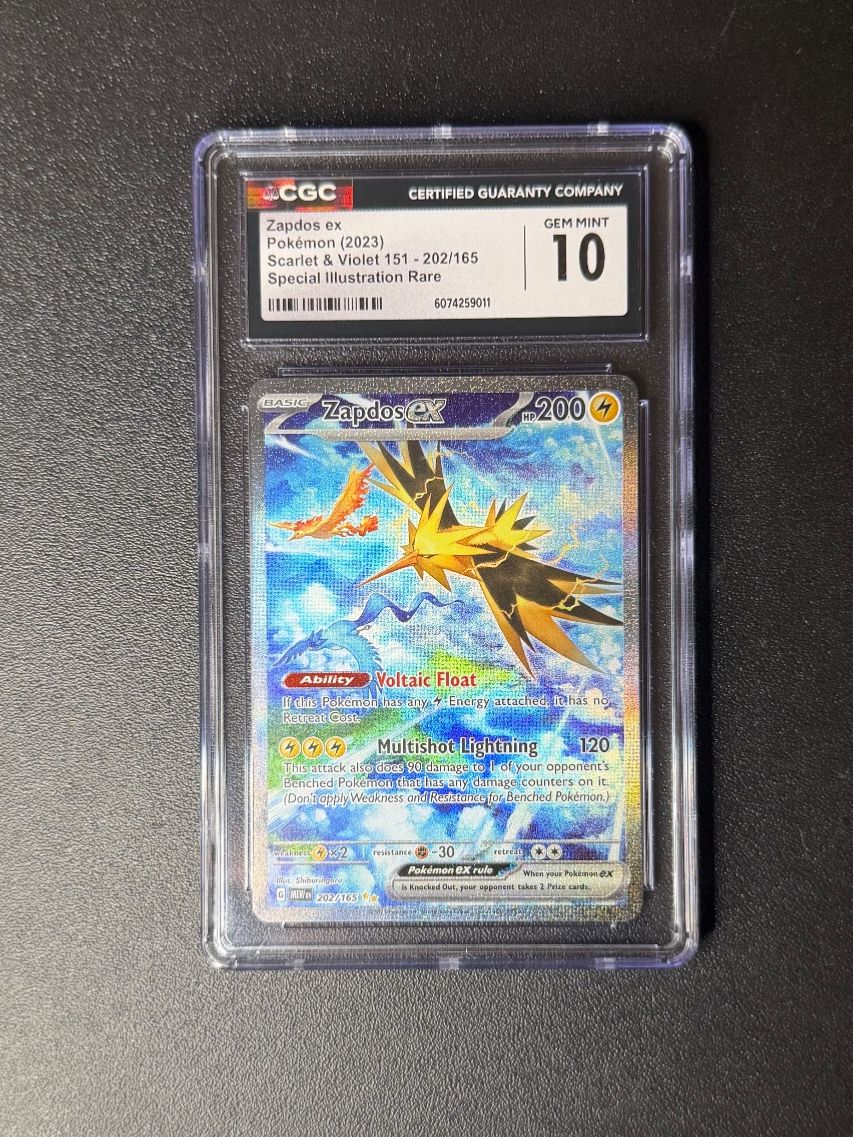 Pokémon Carte collezionabili: Zapdos ex #202/165 CGC 10 – Nuovo (secondo la descrizione) da Niedergösgen venduto da SwissPokeCards