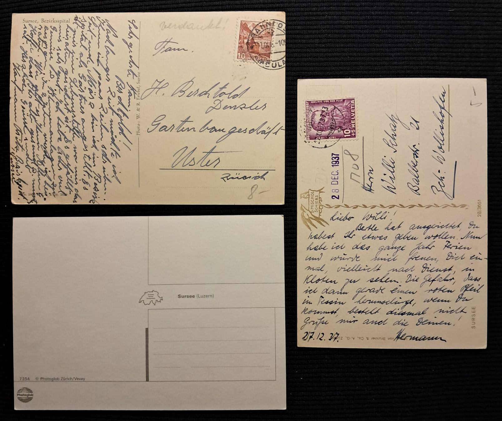 Cartes postales: 3 AK SURSEE – D'occasion à Ponto Valentino par giorgia06 1