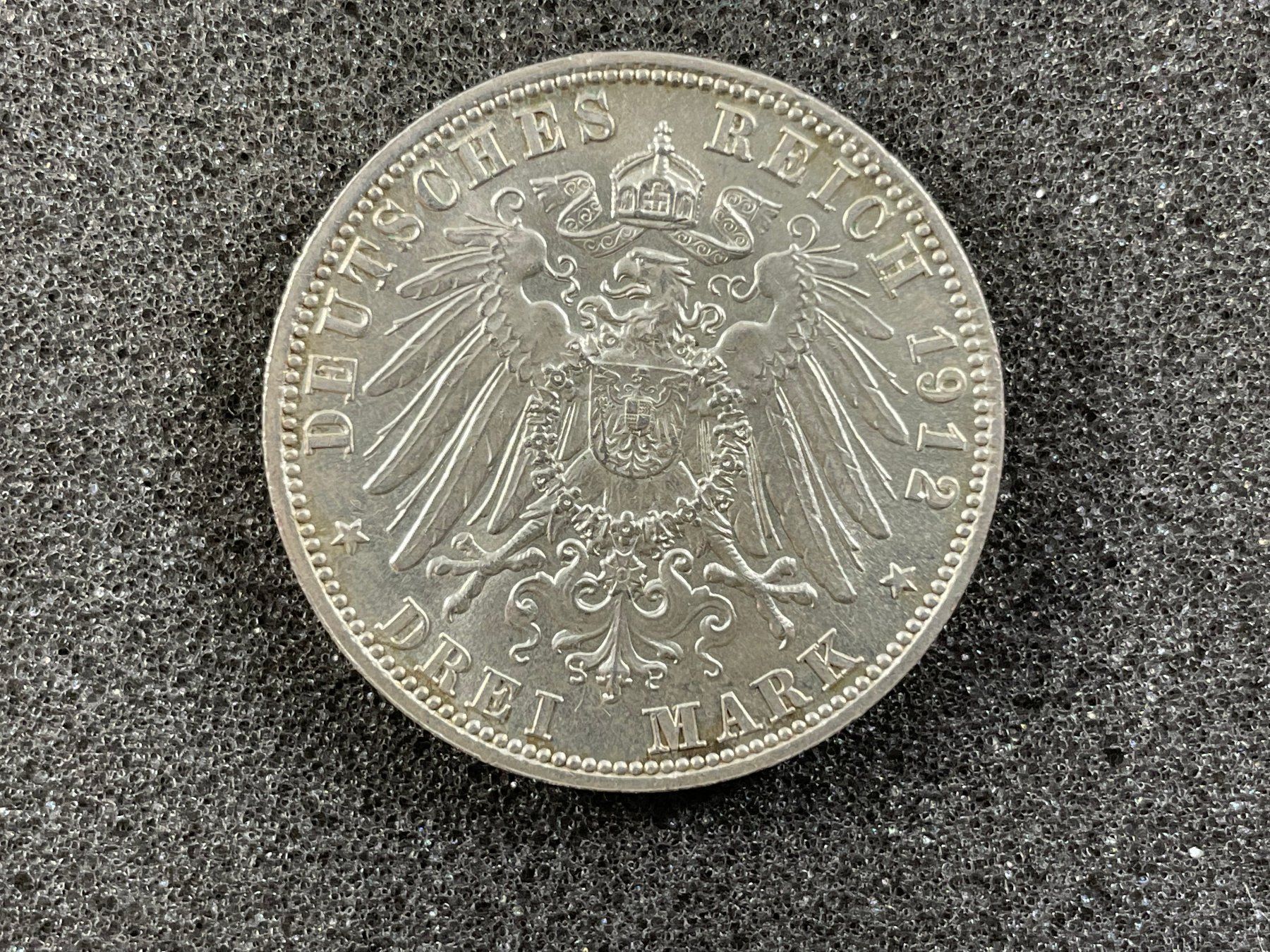 Tutti le monete: 3 Mark Silber Bayern 1912 unc. – Usato da Reitnau venduto da tb-muenzen
