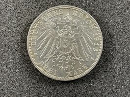 3 Mark Silber Bayern 1912 unc.
