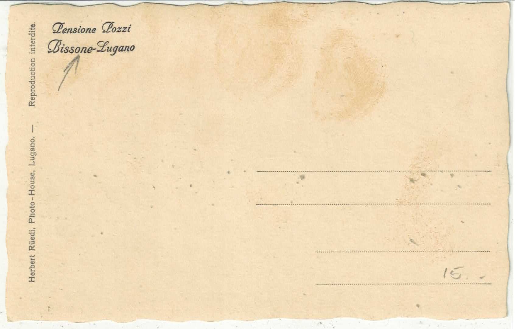 Cartoline postali: Pensione Pozzi - Bissone-Lugano – Usato da Ettingen venduto da Kartenplanet 1