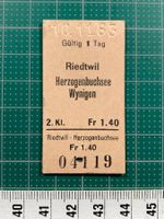 Bahn Billett Riedtwil - Herzogenbuchsee / Wynigen