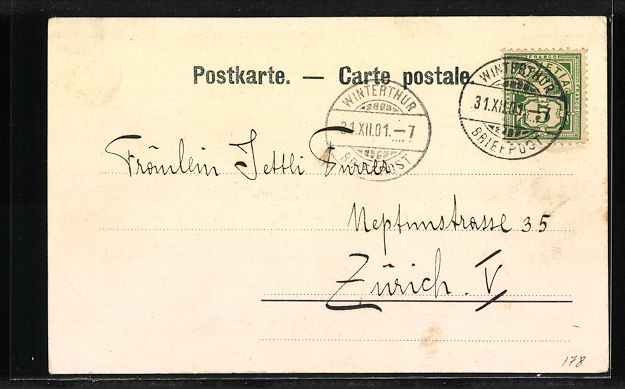 Cartoline postali: Winterthur, Kasernenstrasse mit Techniku – Usato da Berlin venduto da bartko-reher 1