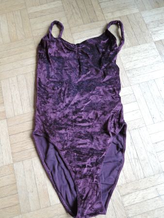 Ballett Tanztrikot, Velours, Spaghettiträger, bordeauxrot