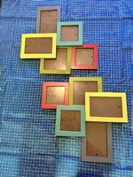 2 cadres en bois multicolor