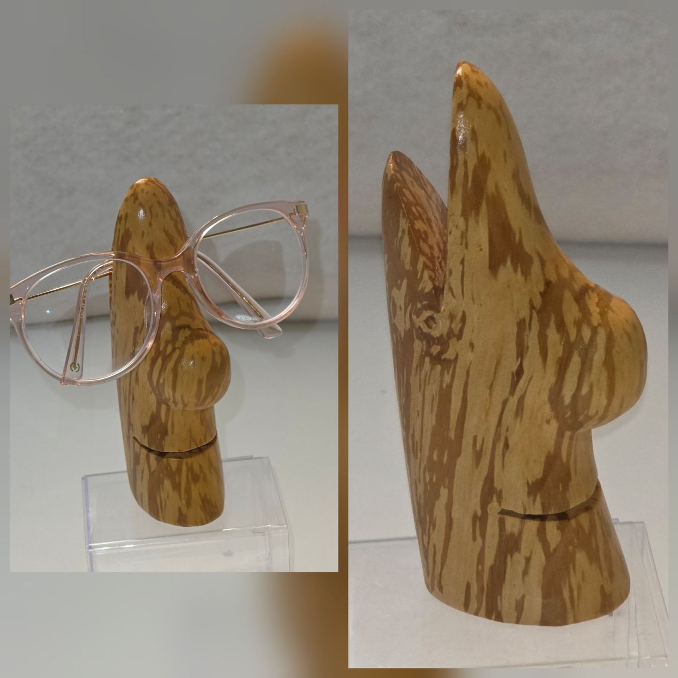 Occhiali & Lenti: cooler Holz Brillenständer Face Brille Ständer handmade – Nuovo (secondo la descrizione) da Dürnten venduto da Bachtelsurfer