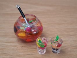 Früchtebowle Handgemacht für Puppenhaus, Maileg