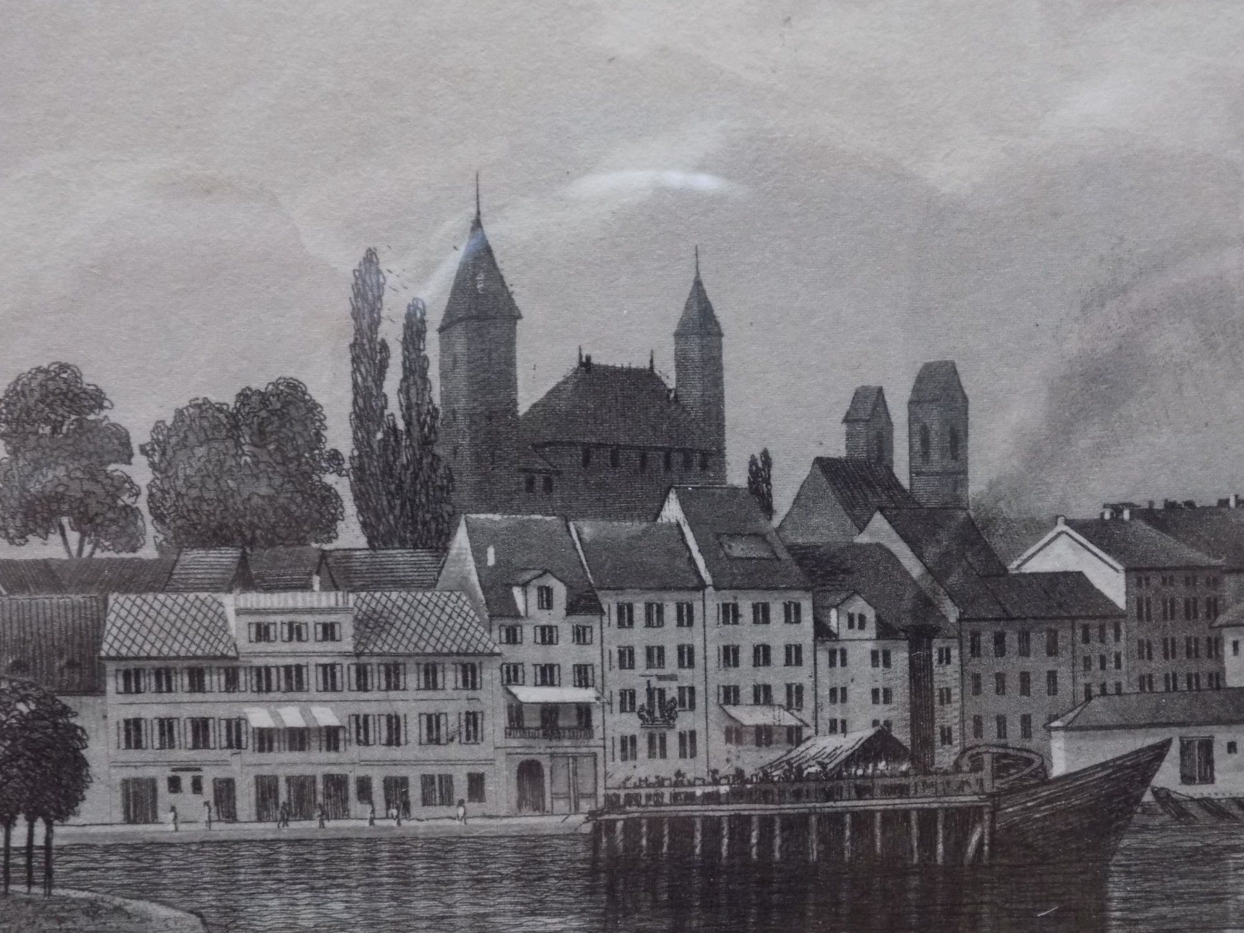 Incisioni: Rapperswil Aquatinta Goldrahmen – Usato da Risch venduto da Rischli15 7
