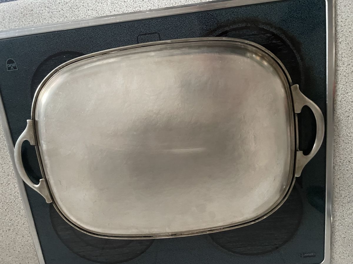 Piatti di portata: Dekorative Vintage Servierplatte, versilbert, Meneses Spain – Usato da Zürich venduto da Campi1000 2