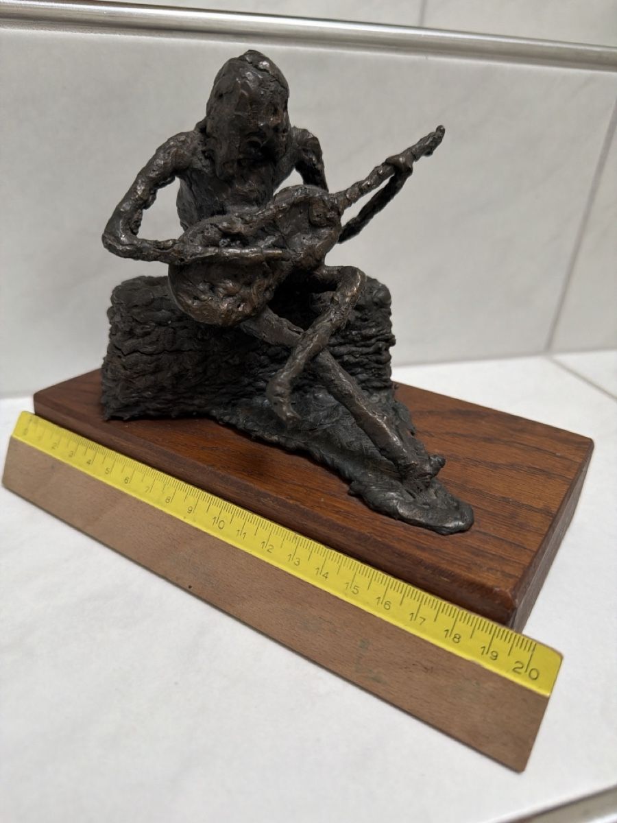 Sculture & Statue: Hans Walder, Gitarrenspieler. Eisenfigur. – Usato da Biberist venduto da Momo33 6
