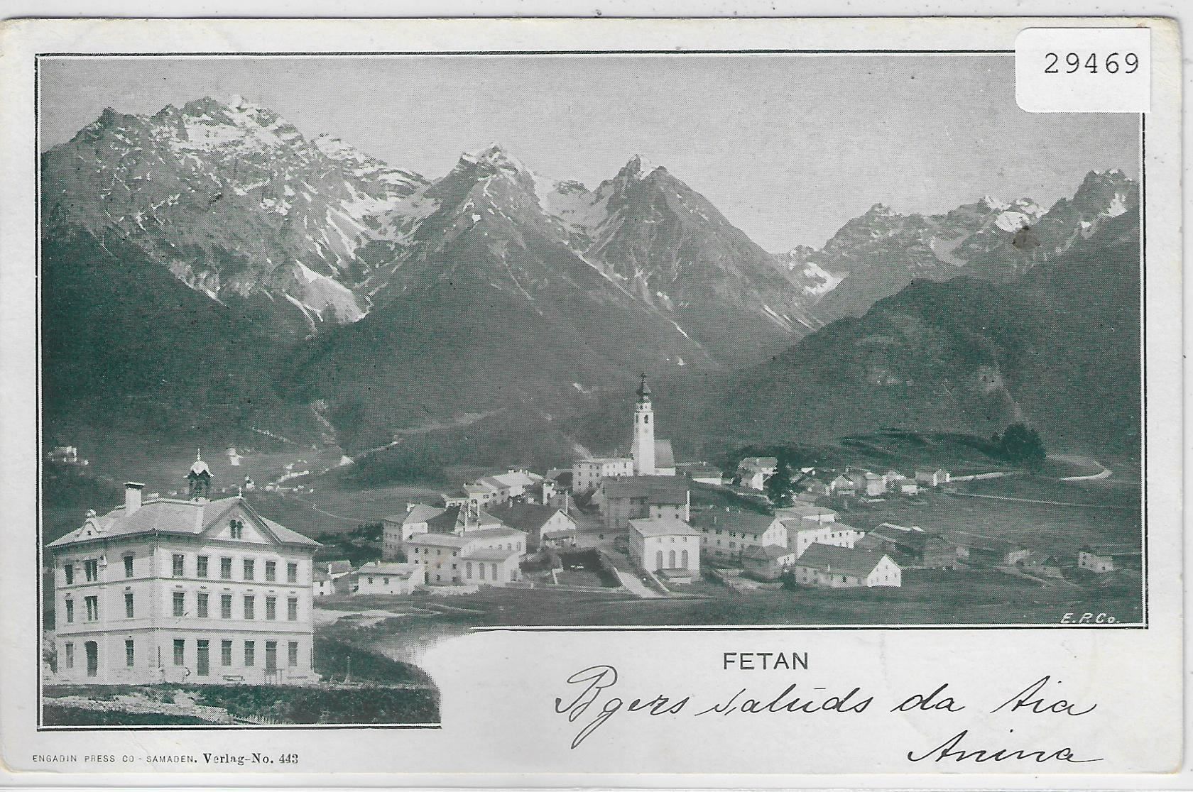 Cartes postales: Fetan - Generalansicht 1905 – D'occasion à Ettingen par Kartenplanet