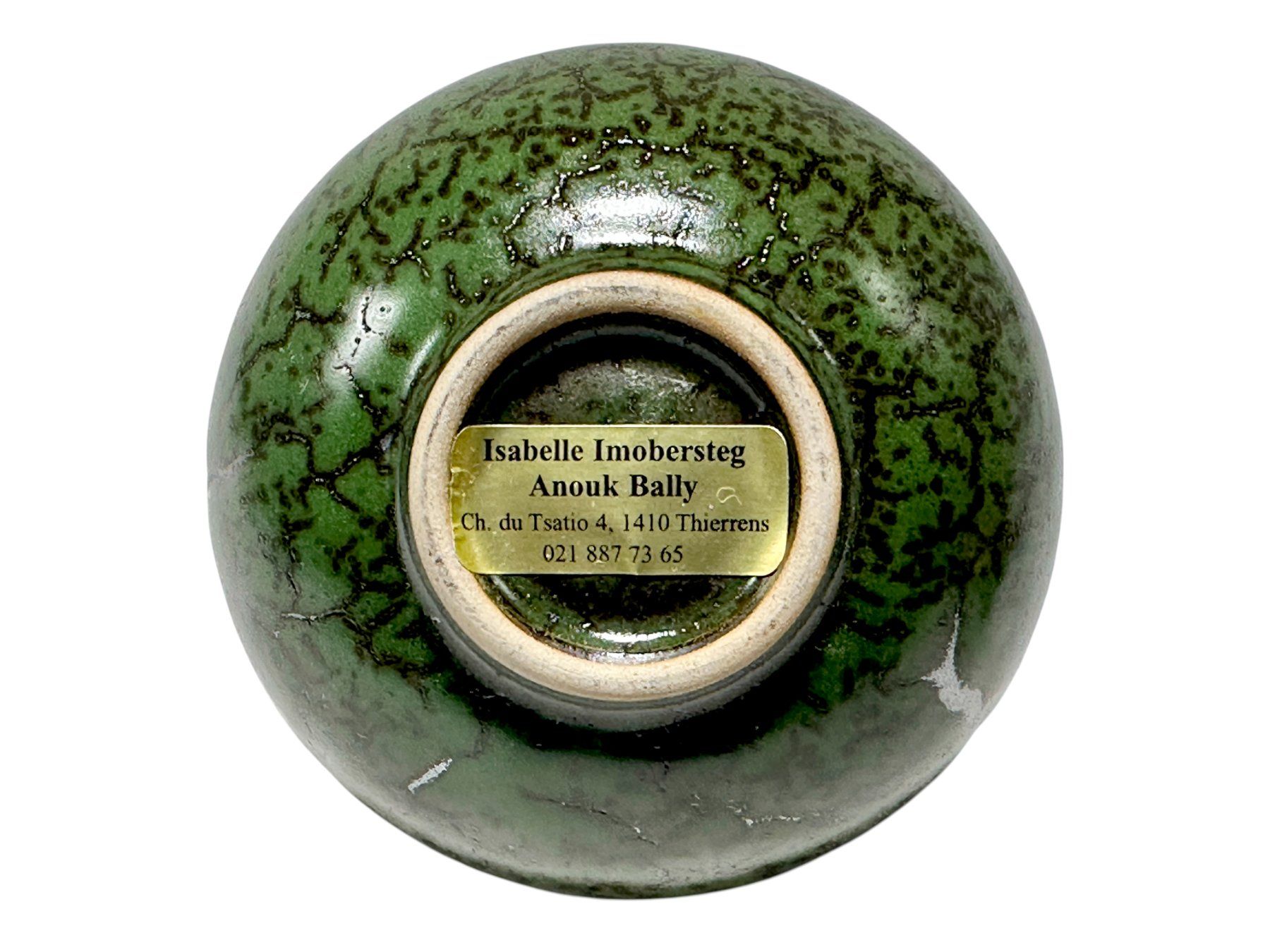Vasen & Gefässe: Anouk Bally à Thierrens - Vase céramique émaillée vert olive – Gebraucht aus Morges von Auct 9
