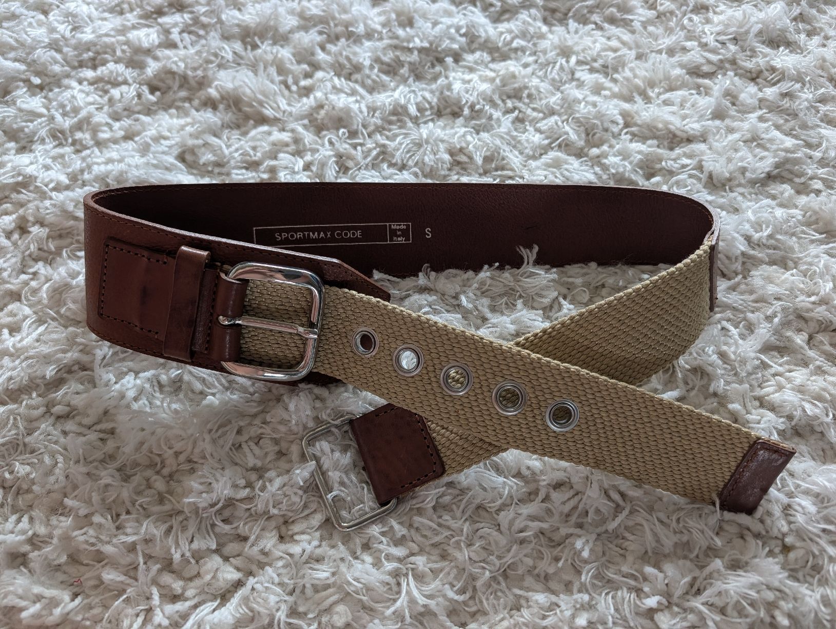 Max Mara Gürtel: Sportmax Code Belt - Size S, Brown Leather and canvas – Gebraucht aus Basel von ian_z6t8