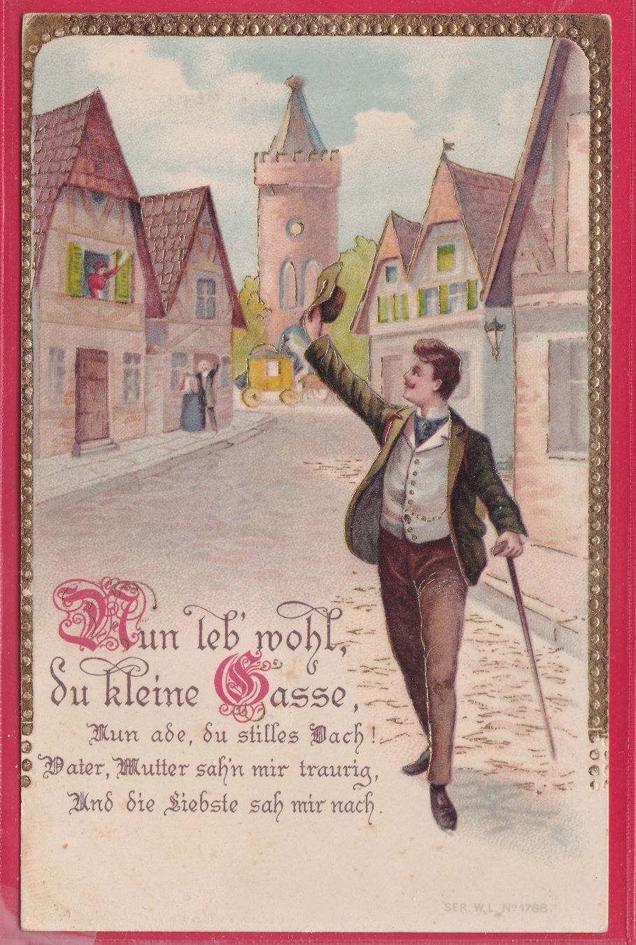 Cartoline postali: NUN LEB WOHL DU KLEINE GASSE – Usato da Oberrieden venduto da Gebirgsstelze