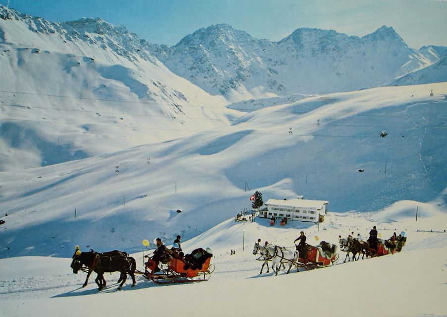 Ansichtskarten: AROSA Pferde-Schlittenfahrt - Gondelbahn – Gebraucht aus Jona von philajona