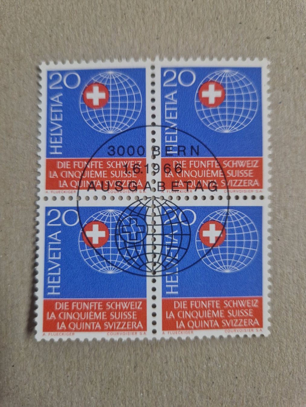 Tutti i francobolli: N° 442     4 block ET gestempelt – Usato da Bouveret venduto da hckoala