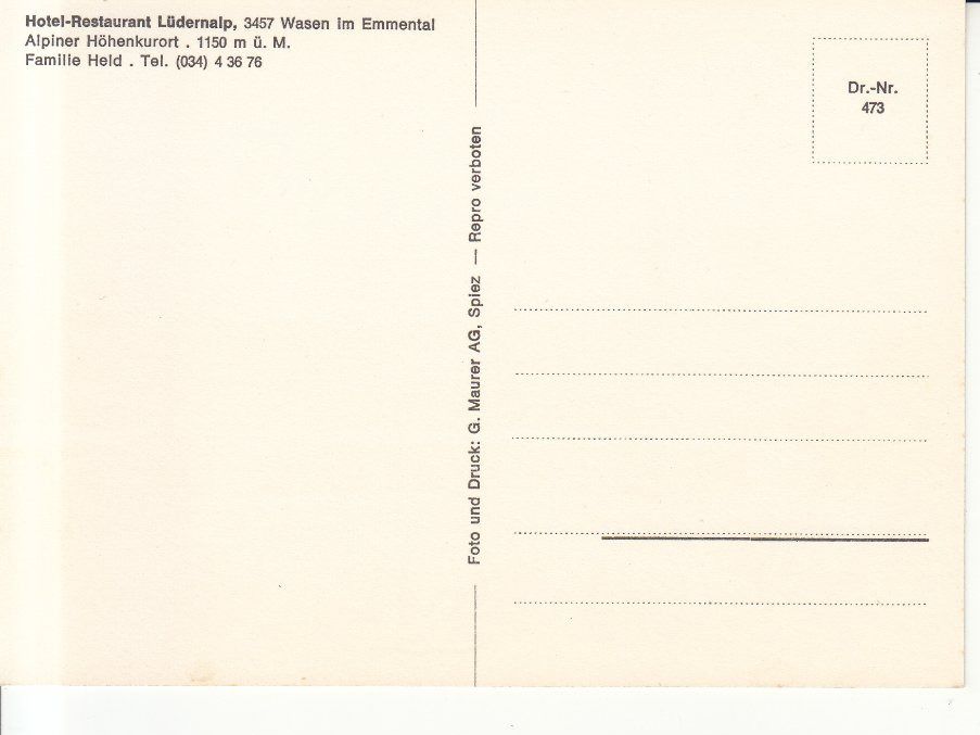Cartoline postali: Lüdernalp Panorama ca. 1970 – Usato da Bürglen TG venduto da StampGraf 1