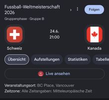 1 Ticket Fussball WM 🏟️ Schweiz-Kanada in Vancouver 