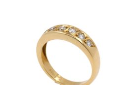 Halb Alliance Brillant Ring Grösse 57 18K Gelbgold *S2695