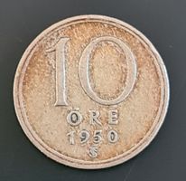 10 Öre 1950 Schweden Silbermünze Sweden Coin Money Monnaie
