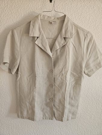 Vintage-Leinenhemd beige Gr. 38