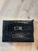 Coccinelle Leder Portemonnaie schwarz Kroko-Optik