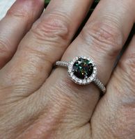 Bague argent avec diamant de moissanite de 1 ct certifié GRA