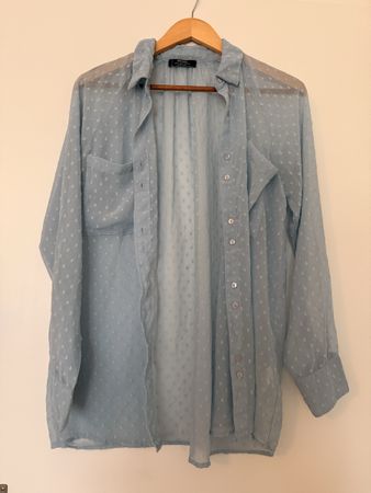 Damen Bluse Bershka hellblau Grösse M