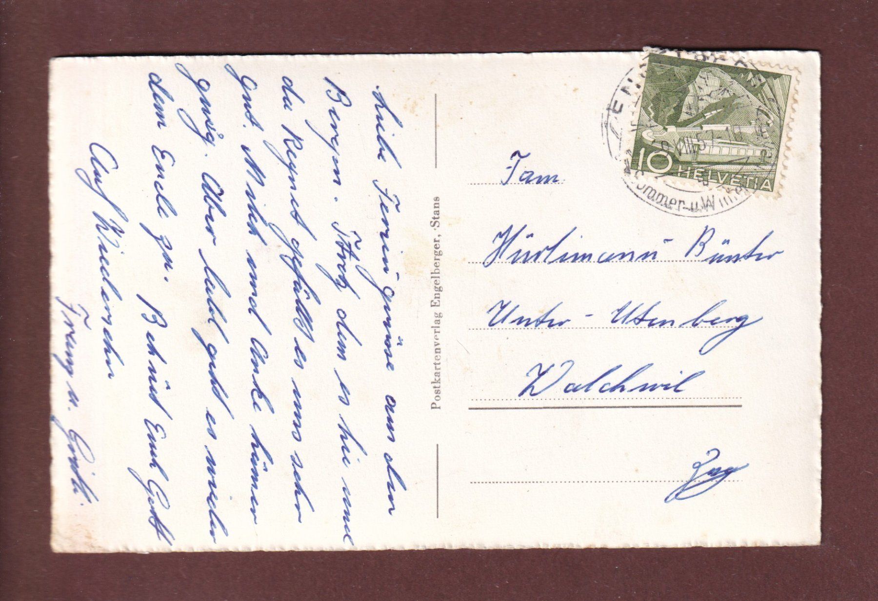 Cartoline postali: ENGELBERG - Jochhütte - 1957 – Usato da Pully venduto da nicecards 1