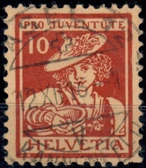 Alle Briefmarken: CH - Pro Juventute - SBK Nr. J6 - Basel 12 – Gebraucht aus Rombach von VENTIS-Auktionen 1